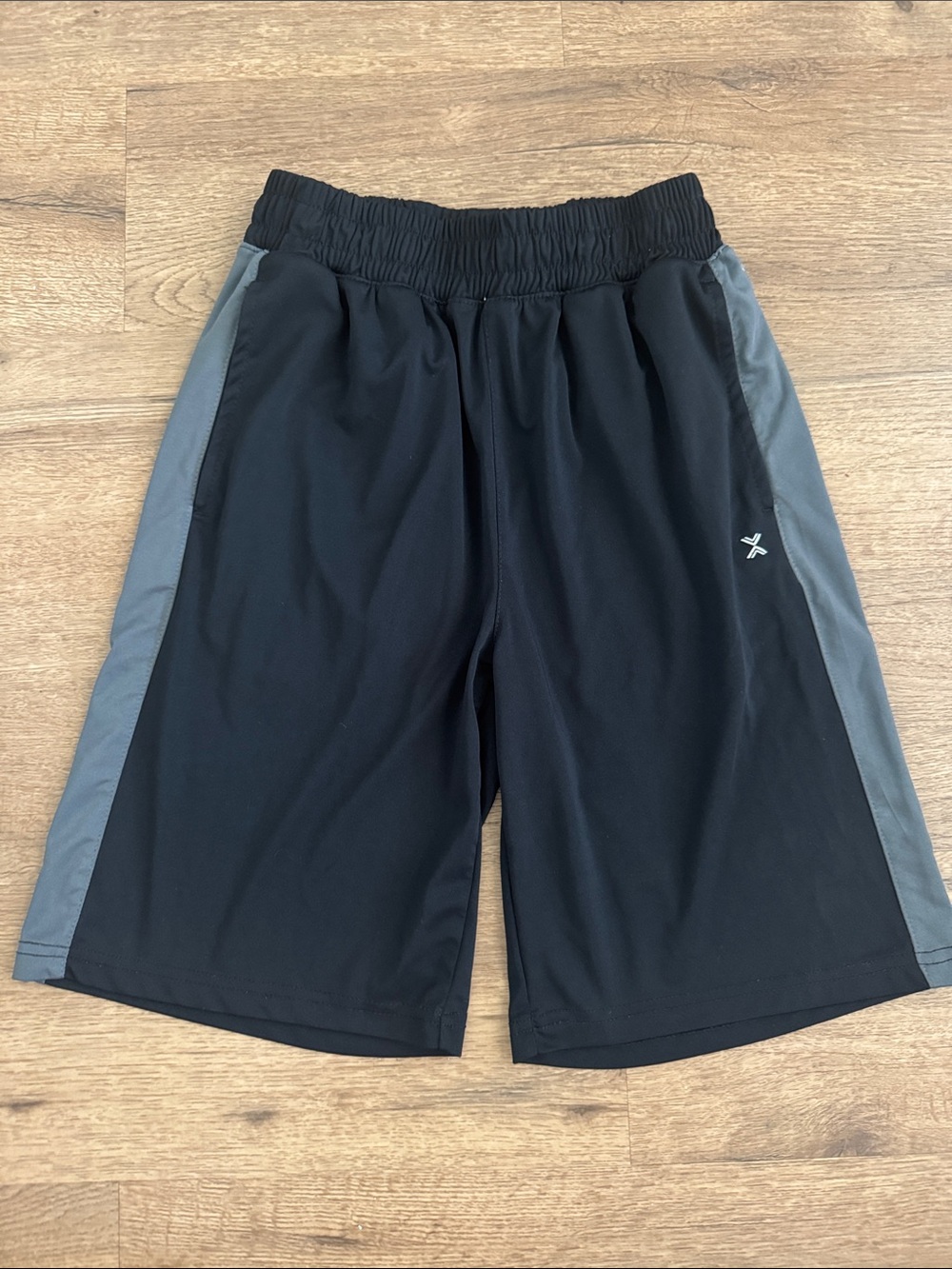 Xersion Black Athletic Shorts with Gray Side Panels